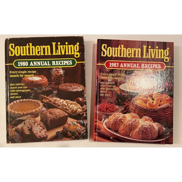 Vtg Southern Living 1980 & 1983 Ann. Recipes Cookbooks:Over 1400+ Pages Recipes - Picture 1 of 13